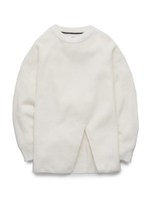 裾スリット畦チュニックプルオーバー/CGRY