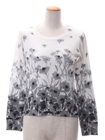 【2ndline】パネル柄プリントニットトップスCL-1063/WHBK