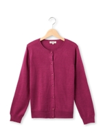 クルーネックニットカーディガン/イエロー(032)