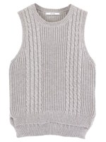 ケーブルニットベスト/ホワイト