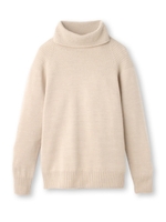 シルク混編地切り替えタートルニット/グレー(012)