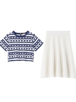 ジオメトリックニットセットアップ/ネイビー系(593)