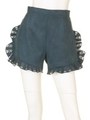 スウェードフリルショートパンツ/GRN