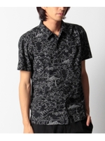 トロピカル線画タッチシャツ/ブラック(119)