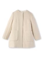 ノーカラーウール混コート/ベージュ(052)