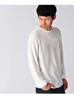 パターンブロッキングニット/ブルー系(094)