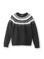 ビジュー×パールウィンター柄ニット/ブラック(519)