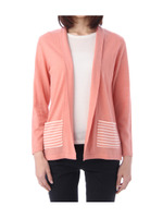 ボーダーポケットカーディガン/ライトオレンジ(066)