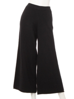 ミラノリブニットワイドパンツ/キャメル