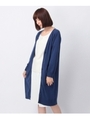 共布ベルトつきロング丈ニットカーディガン/ブルー(092)