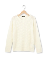 編地切り替えニット/ダークオレンジ(068)