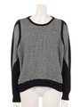 【M】CURVE ARM MIX MATELIAL KNIT/ブラック