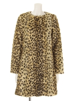 【ROSE BUD】NO COLLAR HALF COAT/CHEETAH