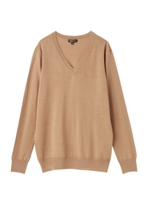 【VERY10月号掲載】[L]ハイゲージVネックニット/ブラック(019)