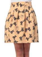 【dazzlin】リボンボンディングスカート/ベージュ