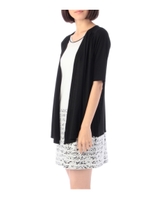 カーディガンレイヤード風ワンピース/ライトグレー(511)