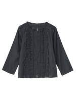 タックフリルブラウス/ブラック(019)