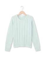 ビジューフェザーニット/オフホワイト(003)