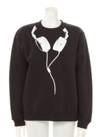 フェイクヘッドホン裏毛PO/BLACK