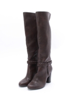 ロープ飾りロングブーツ/ダークブラウン(043)