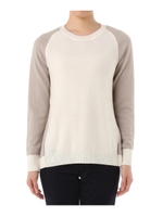 裾オーガンジーニットプルオーバー/オフホワイト(503)