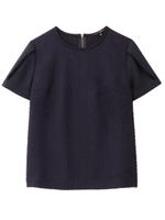 [L]フロント切り替えデザインブラウス/ネイビー(093)