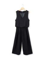 ウール混ワイドオールインワン/ネイビー(093)