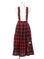 サス付きチェックスカート/ブラック