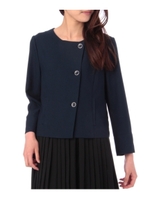 ノーカラーボタンジャケット/ベージュ(052)