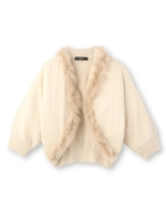 ファーニットラメ混カーディガン/ベージュ(052)