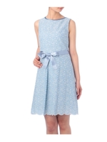 フラワー刺しゅうワンピース/サックス(190)