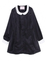 ベロア丸衿ワンピース/ブラック