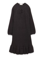 ミドル丈ニットワンピース/BLK