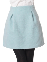 モヘアタッチトラペラーズスカート/グレー