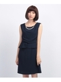 Dorry Doll ネックレス付ぺプラムワンピース/ネイビー(093)