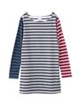 MULTI STRIPED L/S DRESS/ネイビー