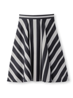 Wストライプフレアスカート/グレー(312)