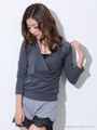 【OU】カシュクールラグランTOP/GRAY