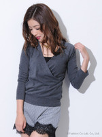 【OU】カシュクールラグランTOP/GRAY