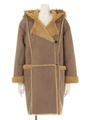 【ROSE BUD】FAKE MOUTON DROP/S HOODED COAT/BROWN