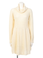 ケーブルタートルワンピース/グレー