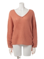 サイドスピンドルドルマンニットTOPS/オフホワイト