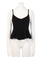 スカラップレースTOPキャミSET/WHT