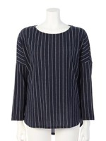 ストライプ起毛ドルマン/ブラック