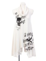 ニットソープリントチュニック/ダークレッド