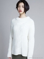 CABLE UP NECK TOPS/NVY