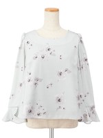 Oピオニーフラワーブラウス/ミント