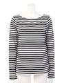 【BED&BREAKFAST】Block Stripe Boat-neck/BLACKmix