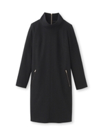 ハイネックジップ使いウールワンピース/ホワイト(002)