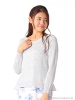 バックリボンニットプルオーバー/アイボリー